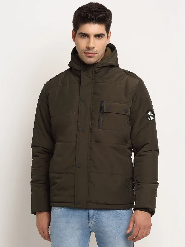 Fashion And Simplicity Olive Men's Jacket