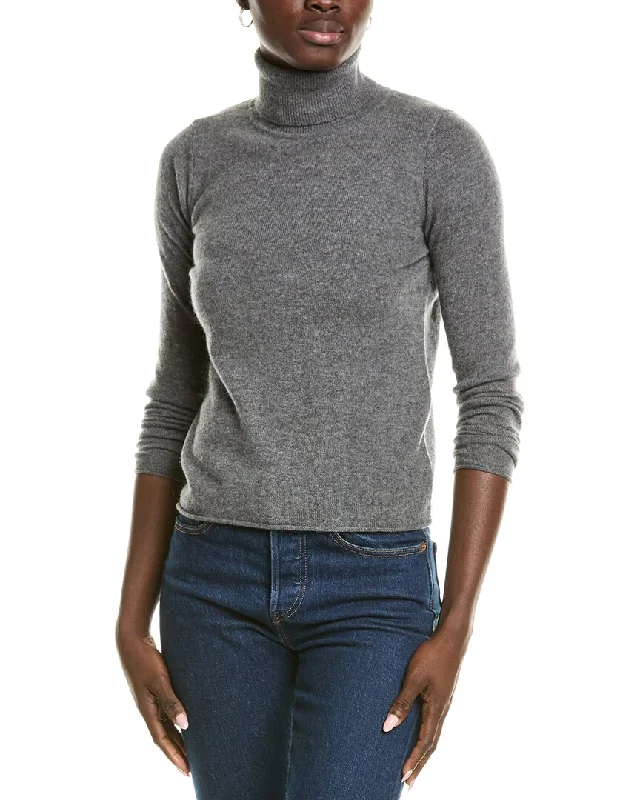Comfortable And Cold-proof sofiacashmere Roll Cuff & Hem Turtleneck Sweater