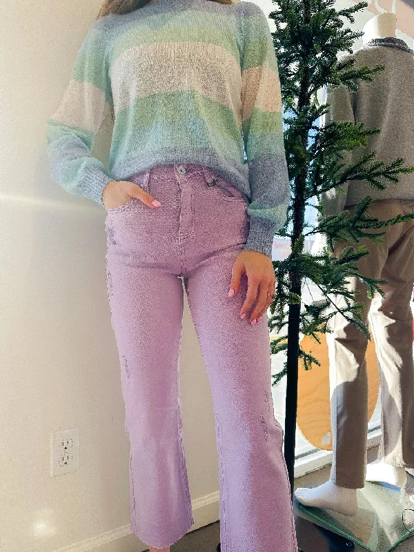 Sexy Fun Special A High Rise Color Dad Jeans - Lavender