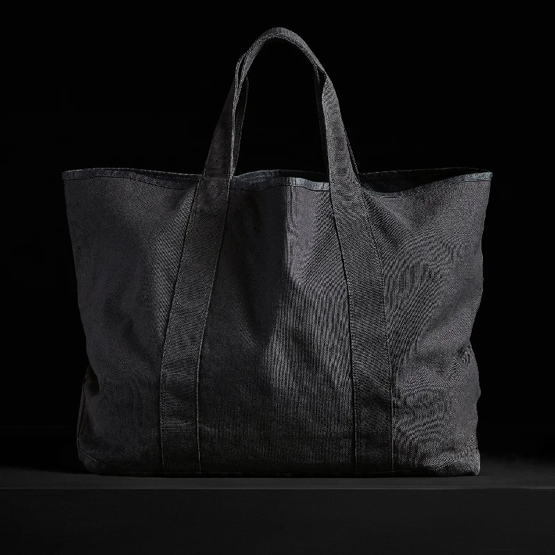 Fresh And Fashionable Large Canvas Tote - Black
