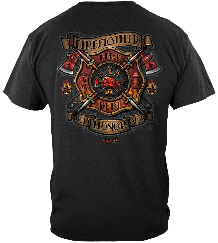 Firefighter Tattoo Vintage Ink T-SHIRT