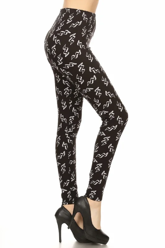 Lightning Bolt Printed Leggings