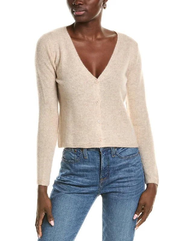 Diamond Series sofiacashmere Modern V-Neck Cashmere Cardigan