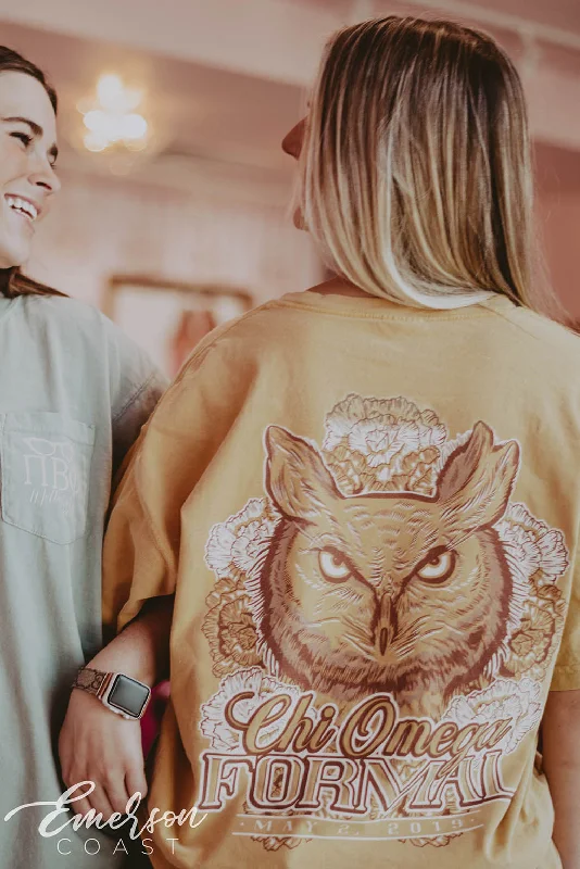 Personalized Design Chi Omega Owl Formal Tshirt
