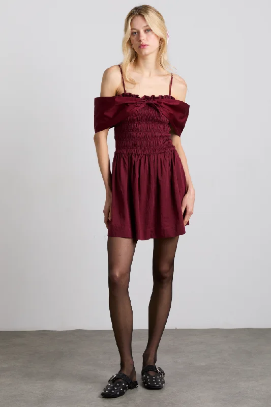 esmerelda mini multi-way dress - burgundy