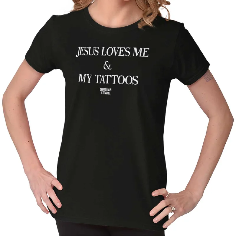Fashion Concept Jesus Loves My Tattoo Ladies T Shirt