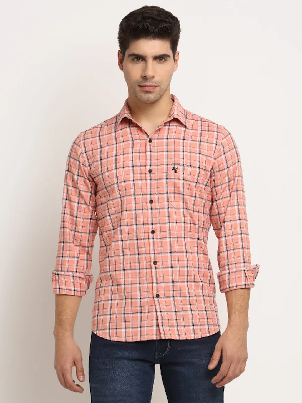 Bright Colors Men Cotton Checkered Pink Full Sleeve Casual Shirt for Men with Pocket Bright Colors Men Cotton Checkered Pink Full Sleeve Casual Shirt for Men with Pocket