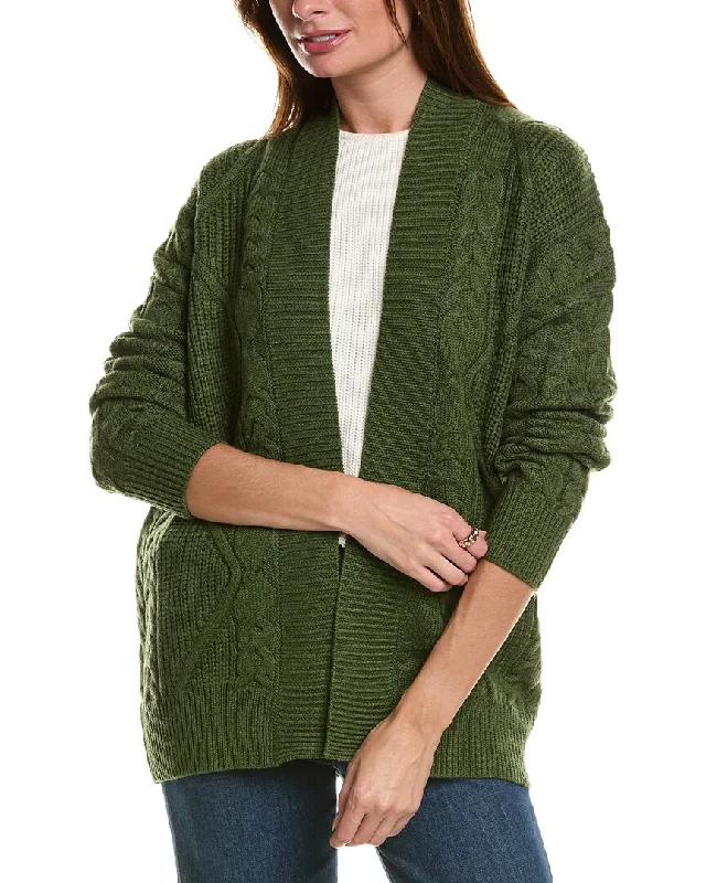Trendy And Casual Forte Cashmere Luxe Cable Wool & Cashmere-Blend Cardigan