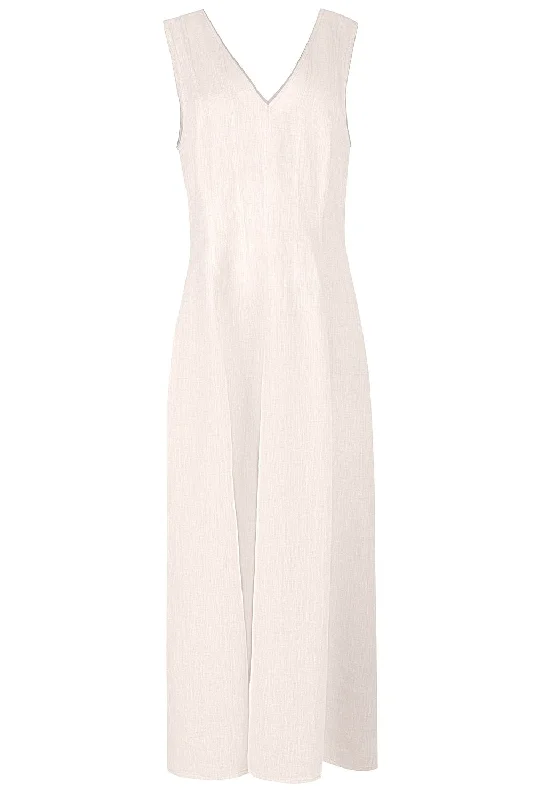 Simple Solid Color Sleevess Maxi Dress