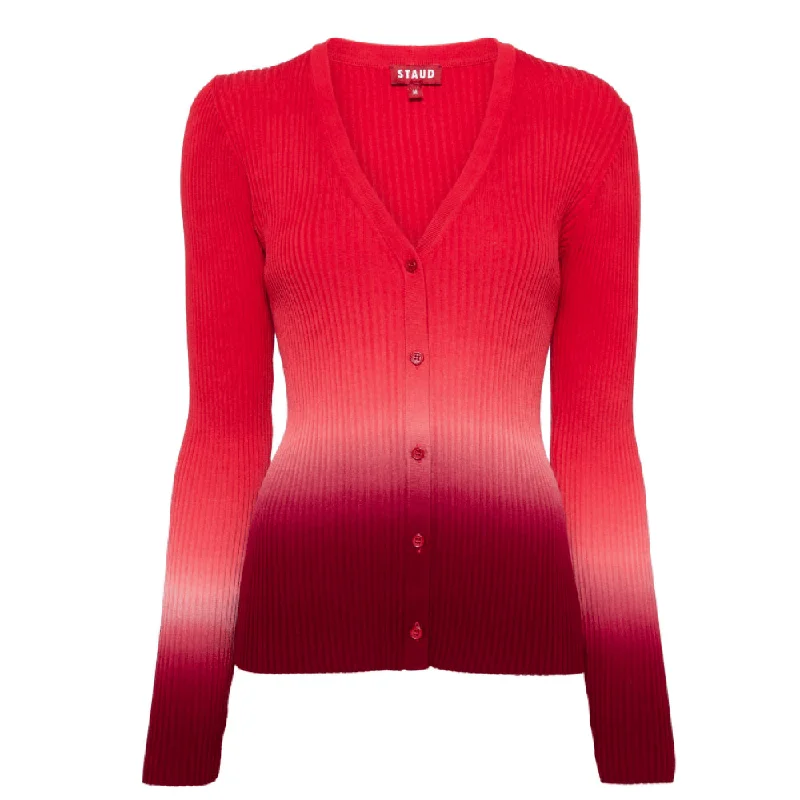 Luxury Classic Staud Women's Ribbed Cargo Sweater, Dusk Dip Dye