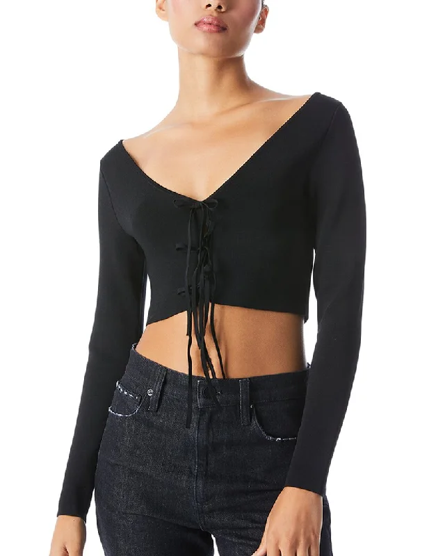 Alice + Olivia Sharee 2-Way Cropped Pullover