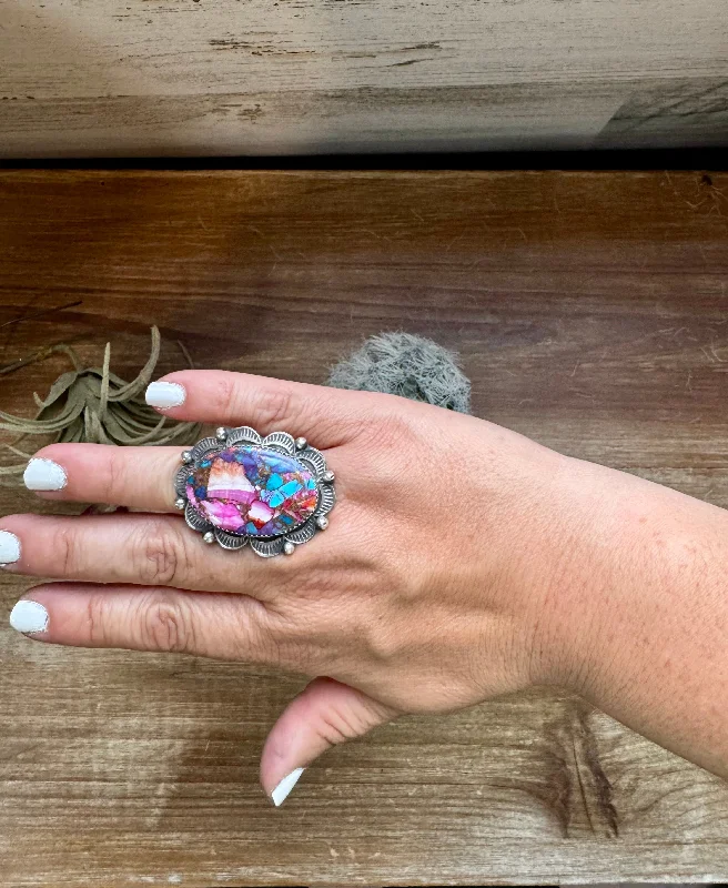 All-Day Outfits Oval rings - adjustable -Dhalia ring and sterling silver