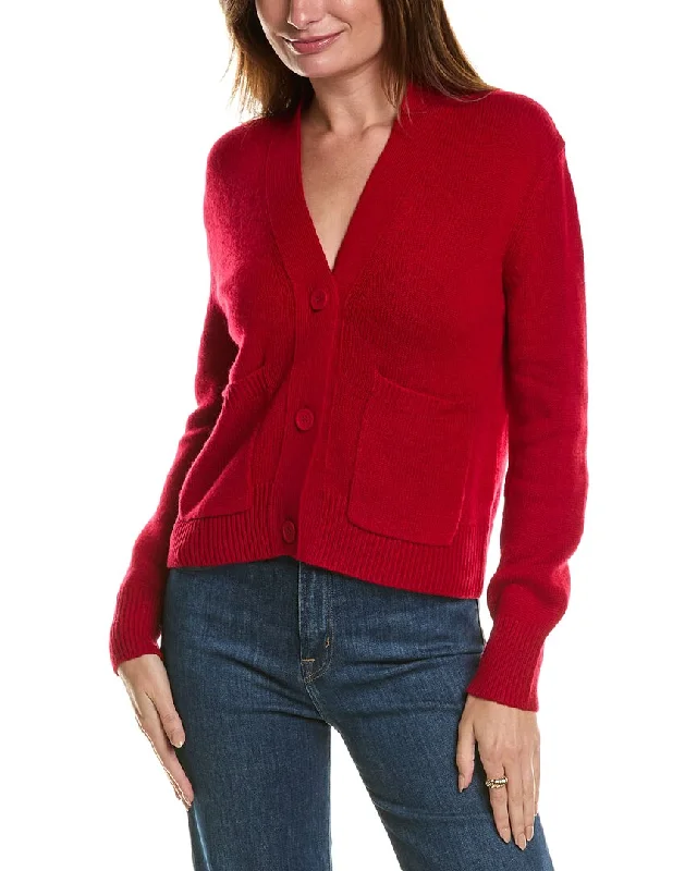 Cozy Look Forte Cashmere Pocket V-Neck Wool & Cashmere-Blend Cardigan