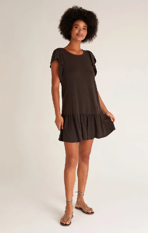 Comfortable Lounge Wear Flutter Slub Mini Dress