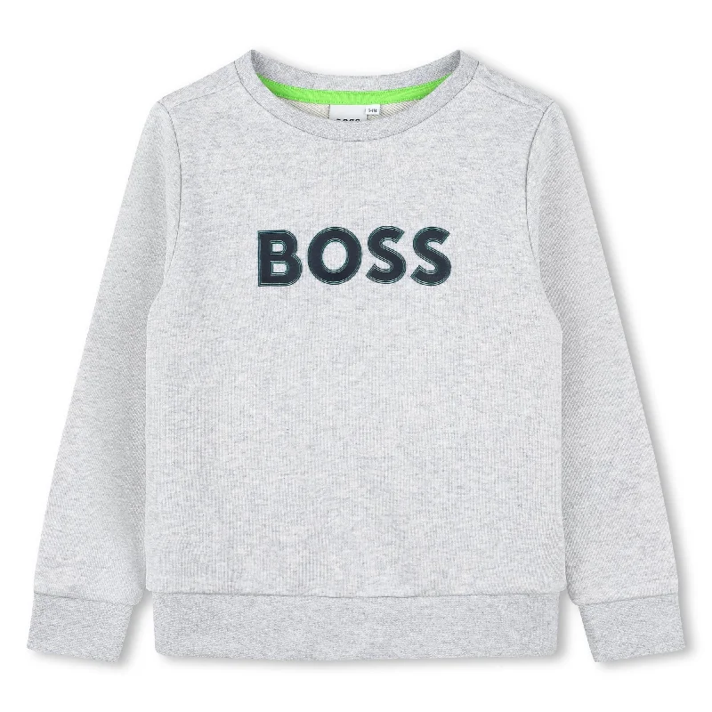 Fresh And Elegant Gray Logo Sweatshirt