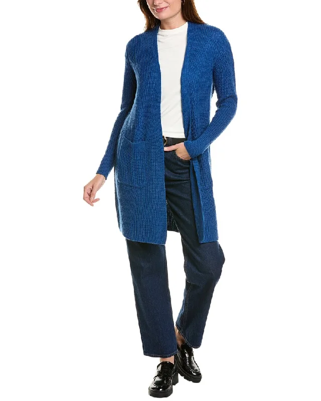 Breathable Comfort Forte Cashmere Rib Long Wool & Cashmere-Blend Cardigan