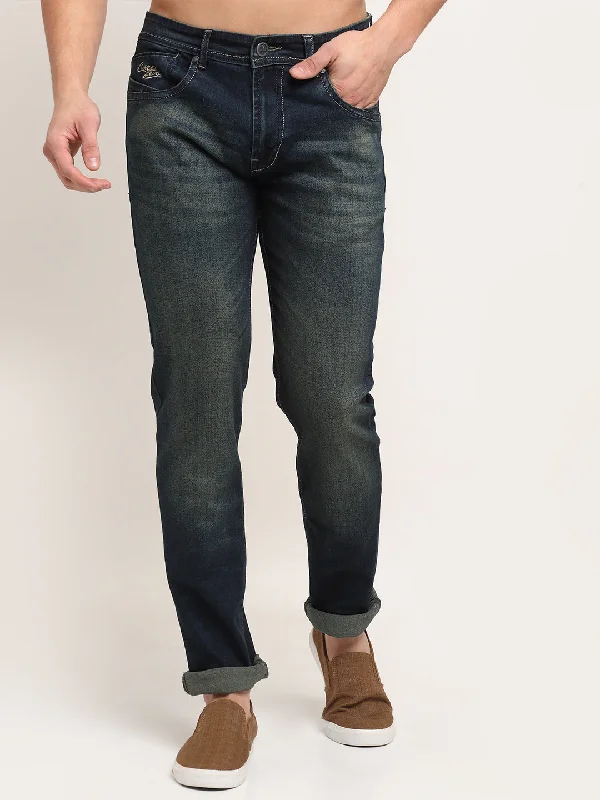Urban Style Men's Ultra Narrow fit Medium Fade Dirty Green  Jeans