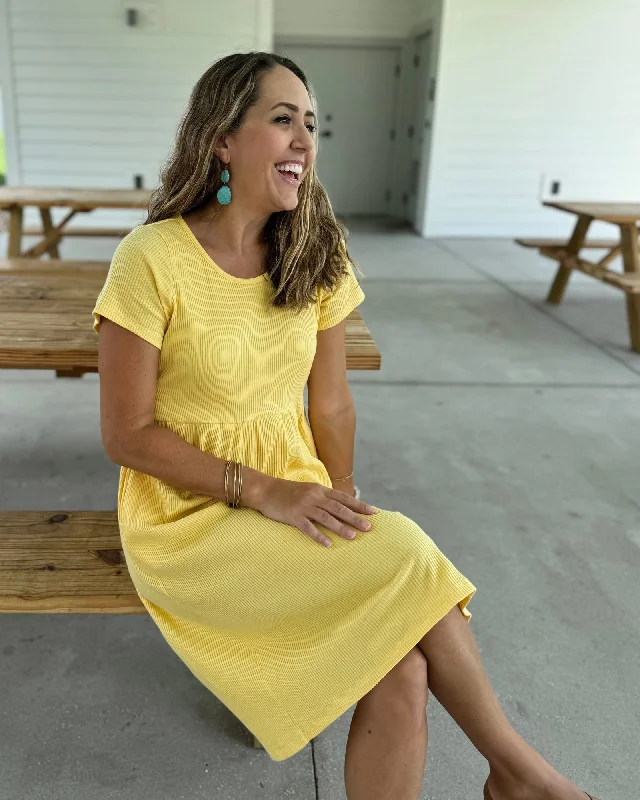 AMELIA rib knit dress in Pineapple