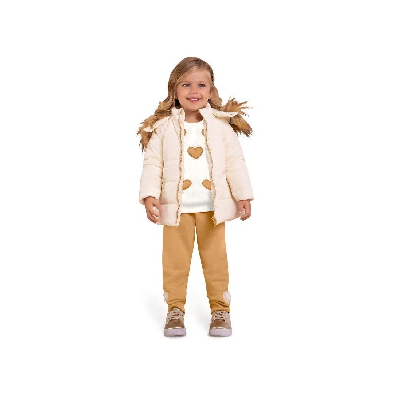 2 Piece Girls Faux Fur Top & Pants