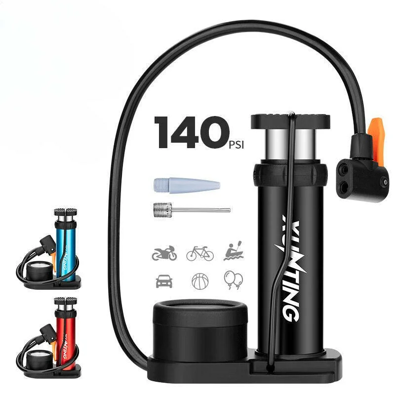 Cozy Pants Xunting Mini Bike Foot Pump MAX 140PSI with Gauge Presta Schrader Valve with Needle for Road Mountain Bicycle Pump