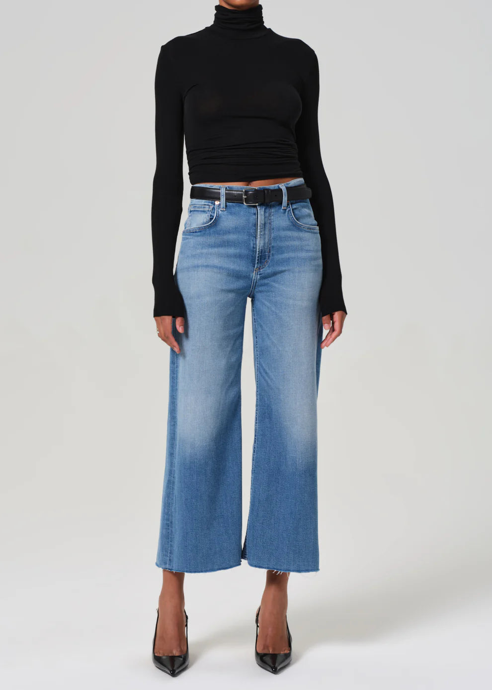 Relaxed Style Citizens of Humanity Lyra Wide Leg Crop in Bhodi