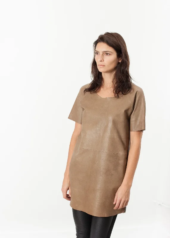Effortless Dressing Leather Front Tunic