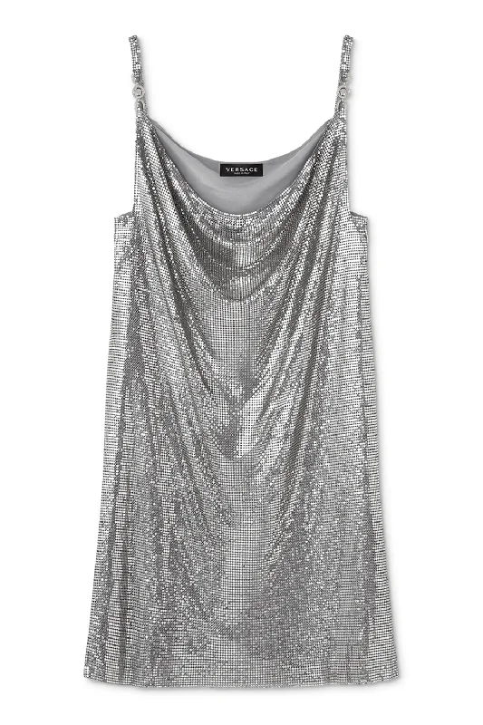 Trendy And Casual Metal Mesh Slip Dress