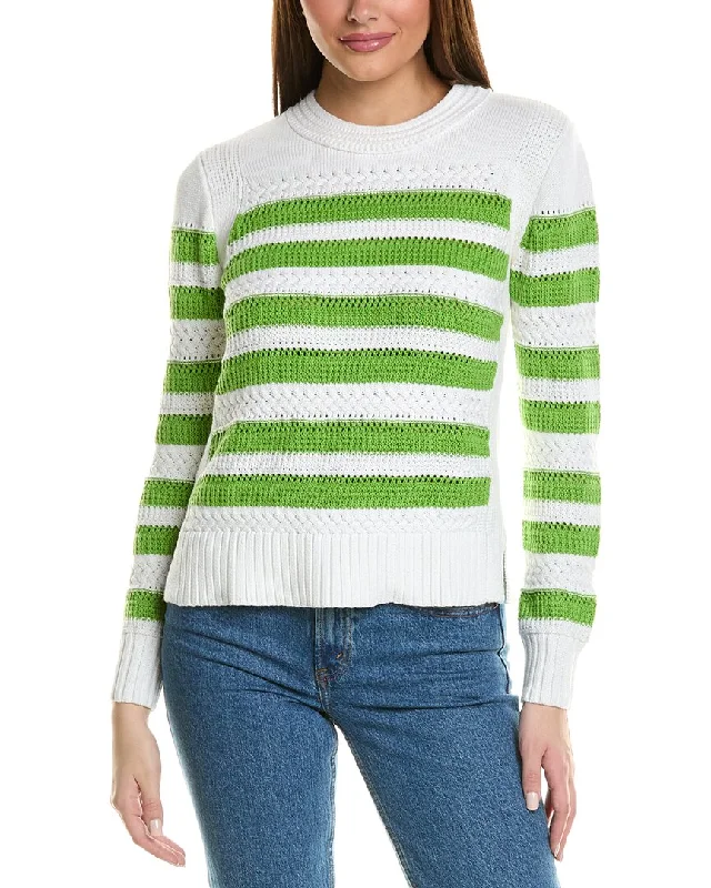 Designer Style Autumn Cashmere Mixed Stitch Sweater