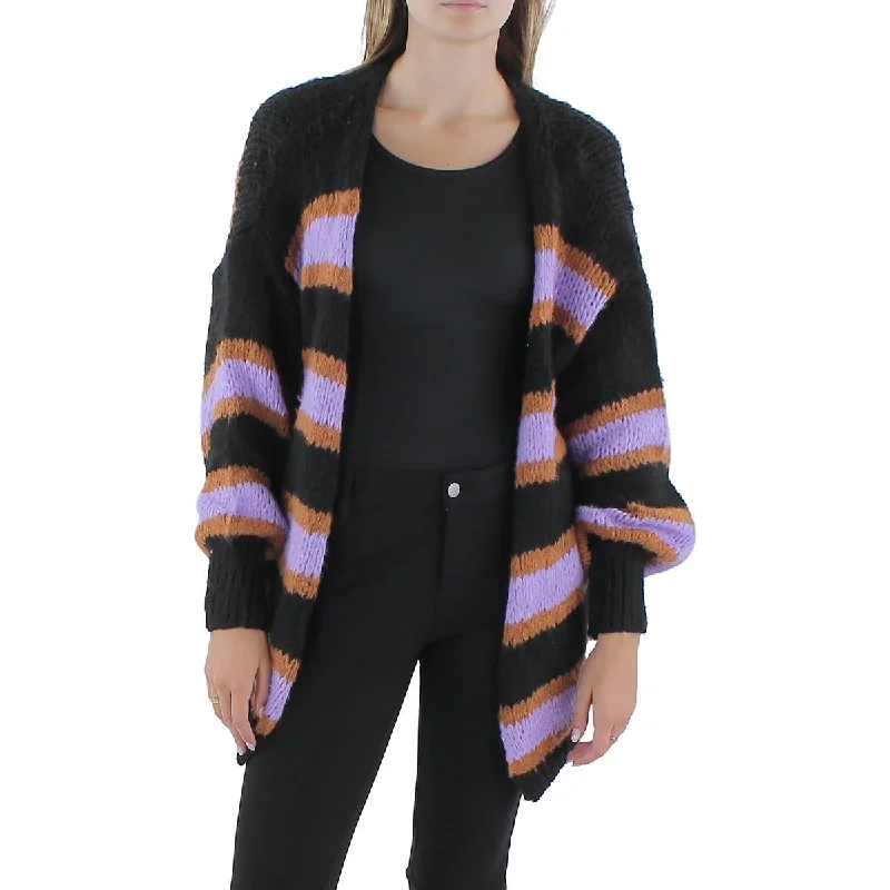 Womens Open Stitch Open Front Cardigan Sweater