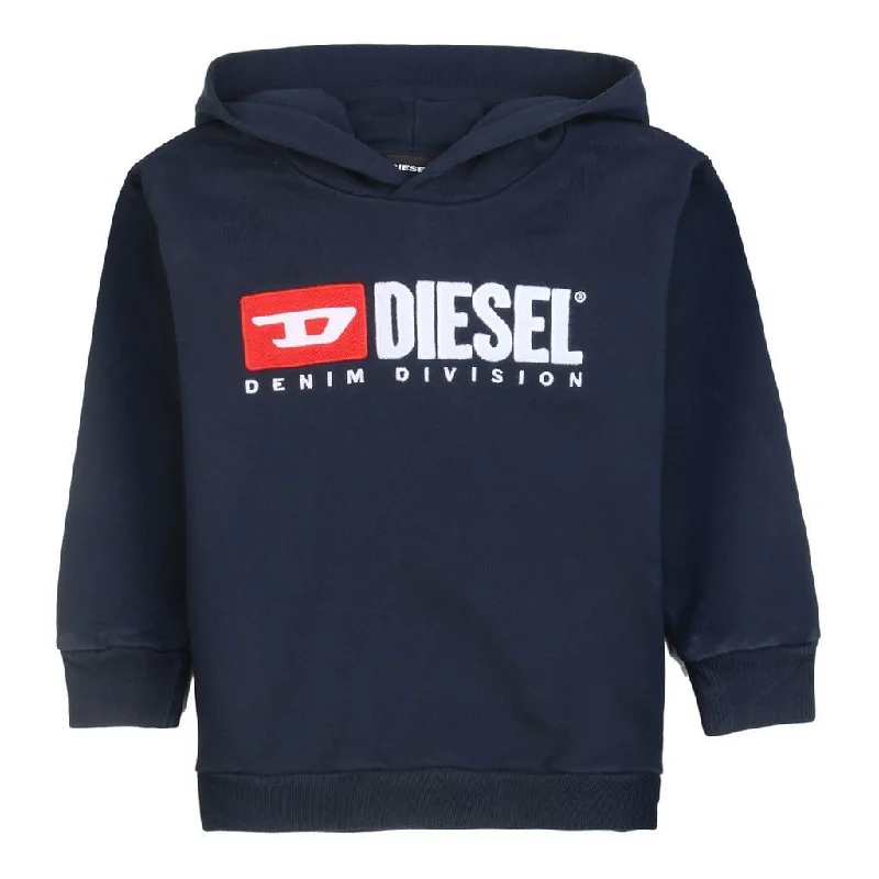 Trendy Comfort Navy Logo Hooded Sweatshirt