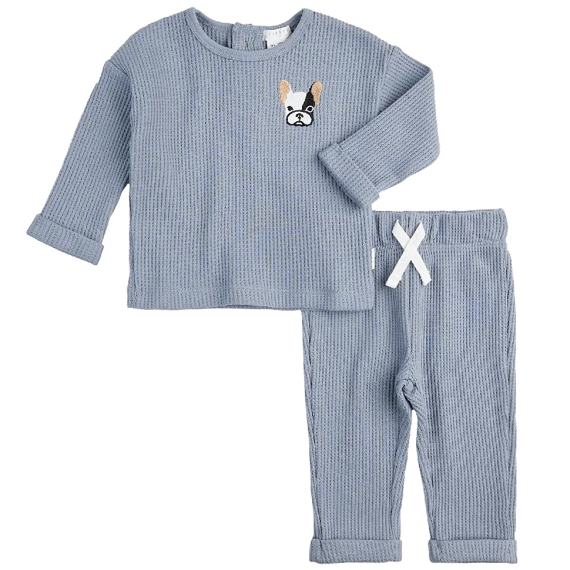 Lounge Chic 2 Piece Boys Henley Shirt & Pants