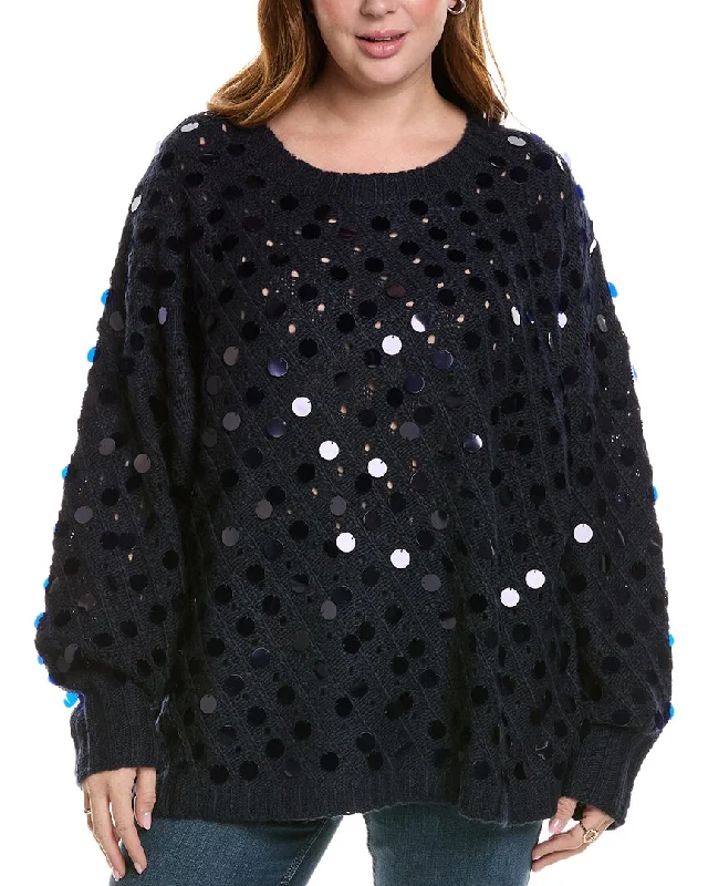 Light Layers Marina Rinaldi Plus Acceso Wool & Alpaca-Blend Sweater