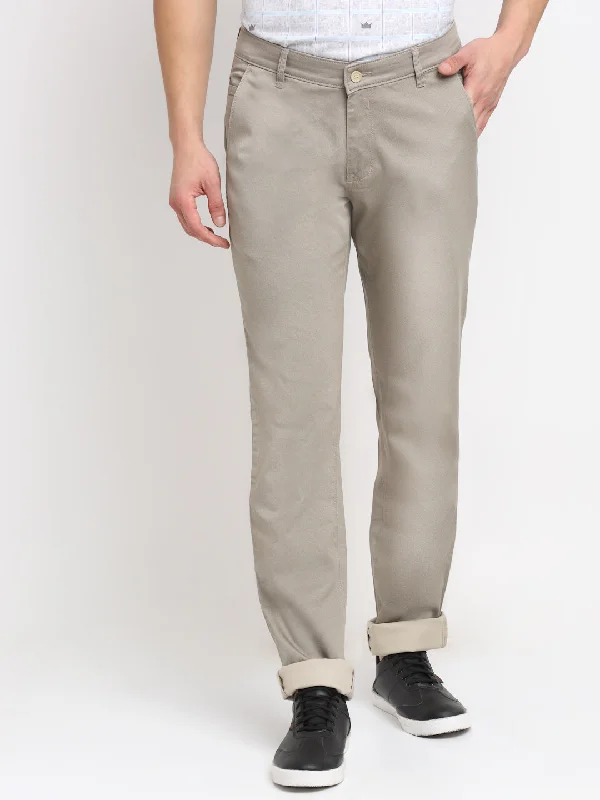 Everyday Chic Men's Casual Flat front Fawn  Trousers
