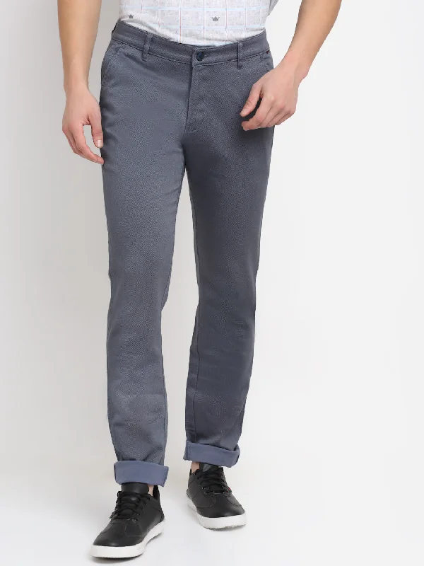 Urban Design Sense Men's Casual Flat front Grey  Trousers