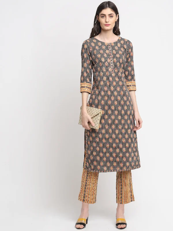 Simple Design Women's Casual  Black Printed  Palazzo Set
