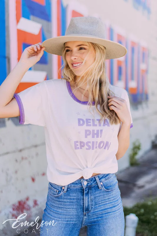 Fashion Innovation Delta Phi Epsilon Simple Star Ringer Tshirt