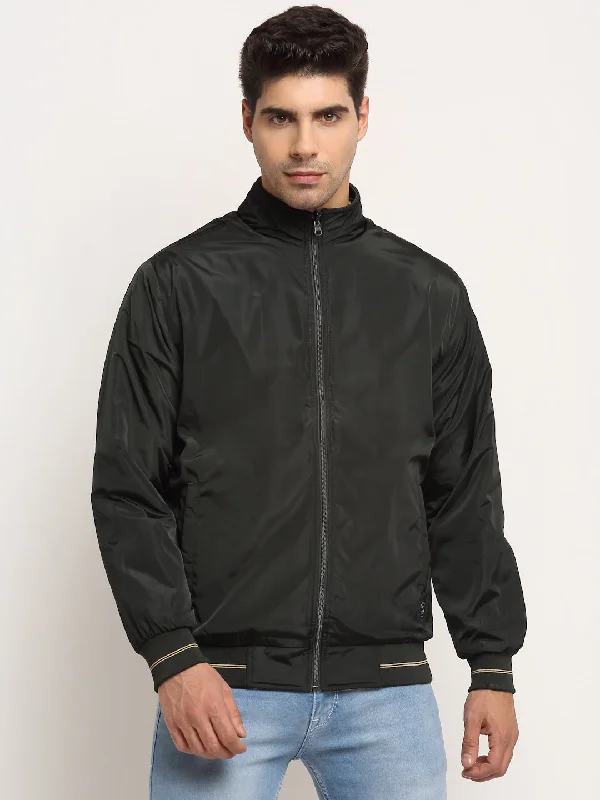 Romantic And Fresh Olive & Beige Men's Reversible Jacket