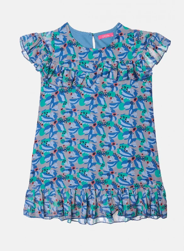 Comfy Dress Girls Multi Color Printed Dress