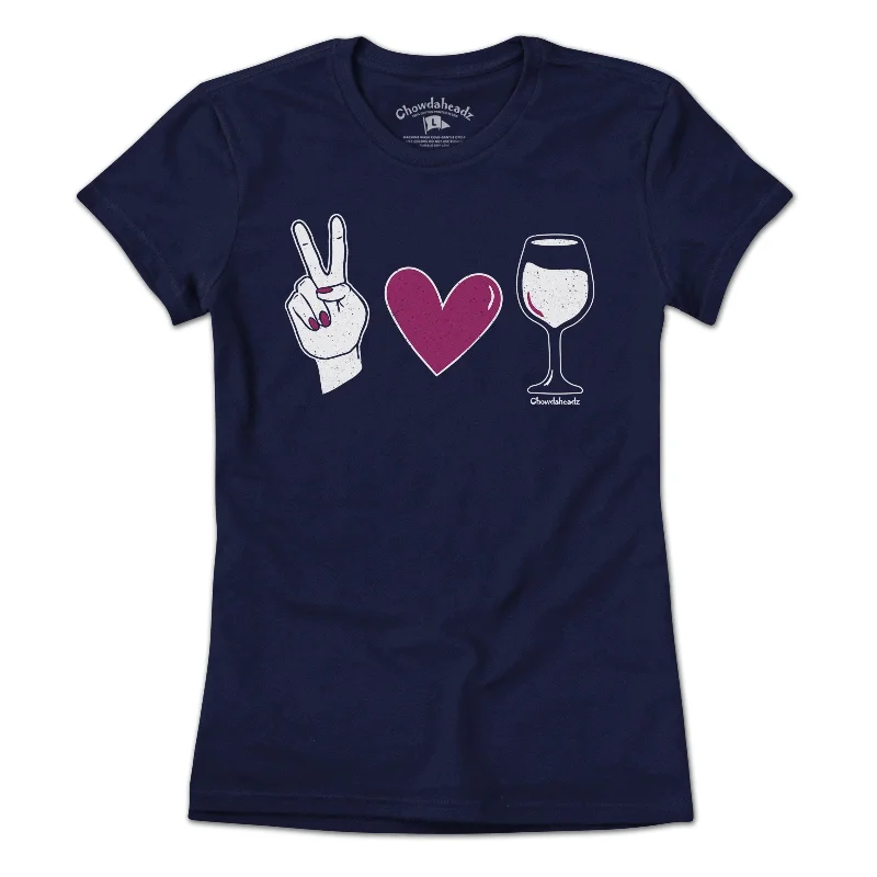 Personalized Wear Peace Love & Wine T-Shirt