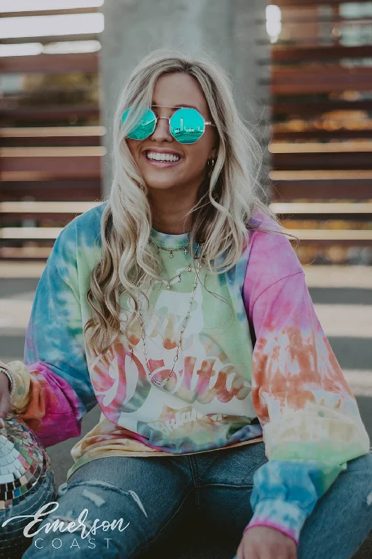 Free And Casual Tri Delta Tie Dye Long Sleeve Tee