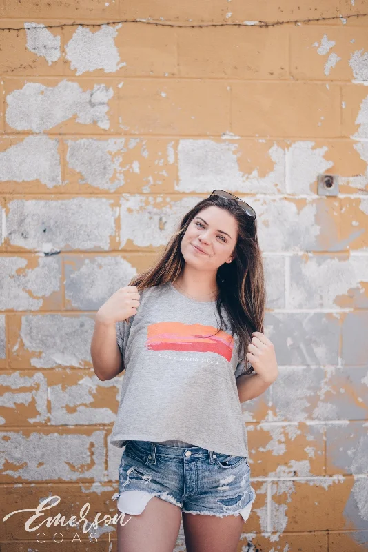 Eye-catching Personality Sigma Sigma Sigma Crop PR Tee