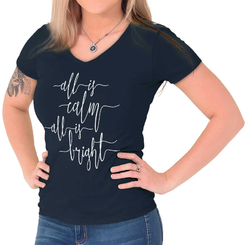 Luxury Classic All Is Bright Junior Fit V-Neck T-Shirt