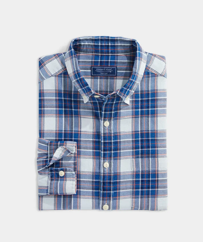 New Autumn And Winter Styles Vineyard Vines - Classic Fit Indigo Plaid Twill Shirt