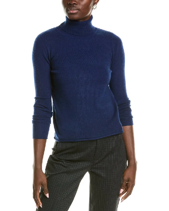 Simple And Comfortable sofiacashmere Roll Cuff & Hem Turtleneck Sweater