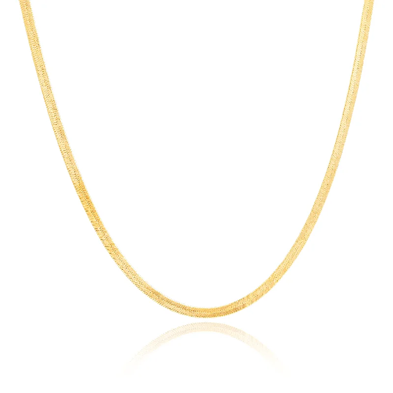 Effortless Dressing Mod + Jo Florence Herringbone Necklace in Gold