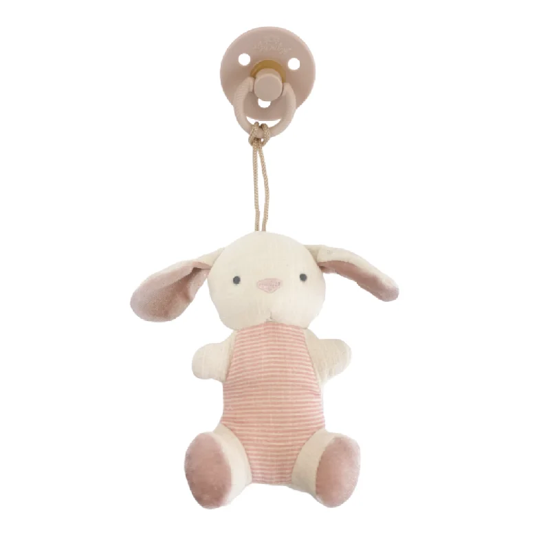 Breathable Style Bitzy Pal Bunny Natural Rubber Pacifier & Stuffed Animal
