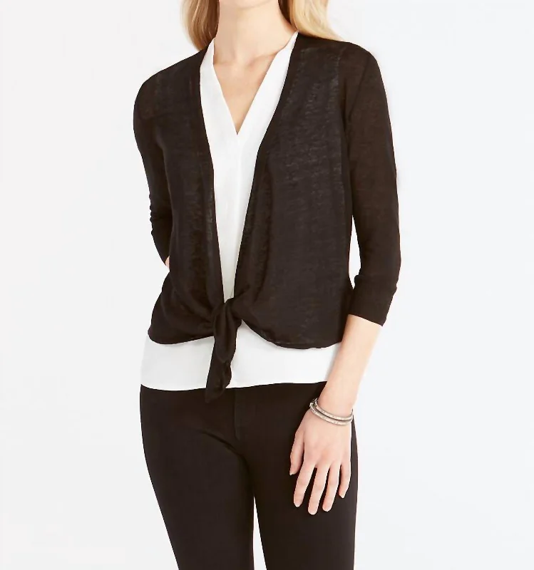 Soft Relaxation Wear 4 Way Cardigan In Black Onyx