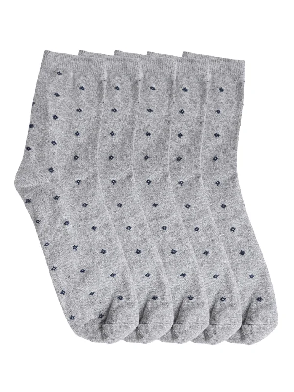 Men's Grey Melange Basic Ankle length  Socks -Pack of 5