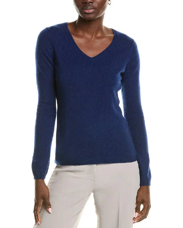 Refreshing Design sofiacashmere Modern V-Neck Cashmere Sweater