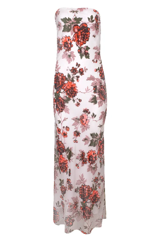Casual Fit Floral Strapless Gown